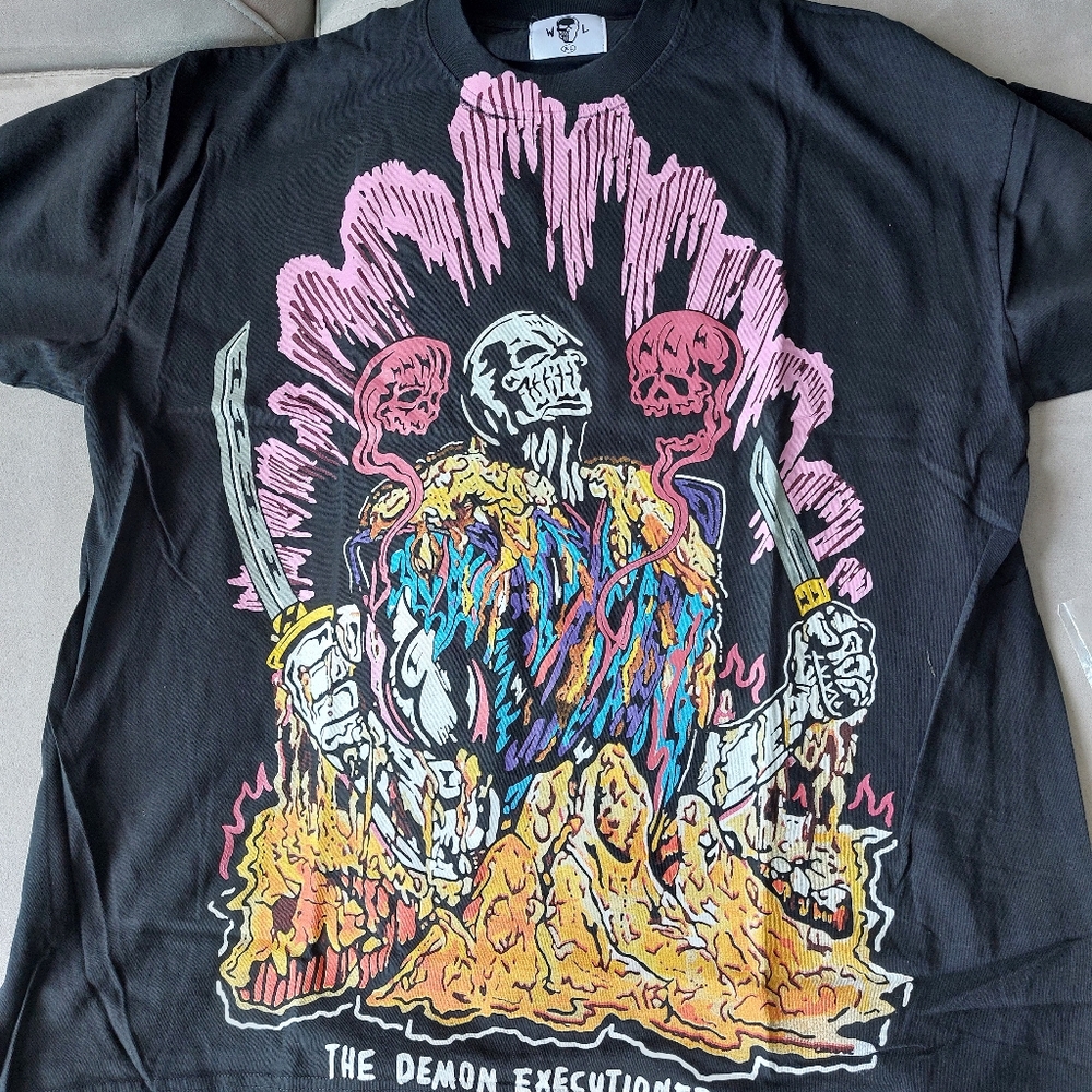 Warren Lotas Demin Burial T-Shirt Tee Black XL New In Bag